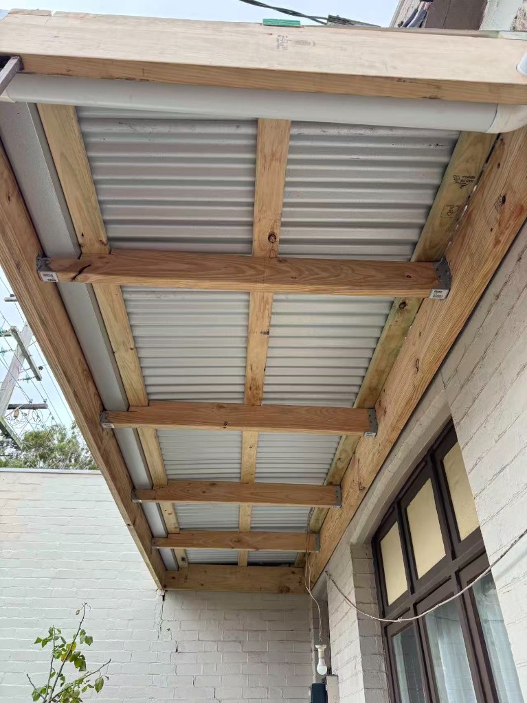 Timber framing stage during verandah reconstruction