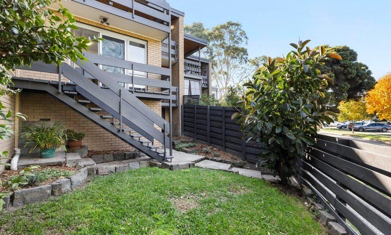 Rear yard and external stairs of the Bulleen home