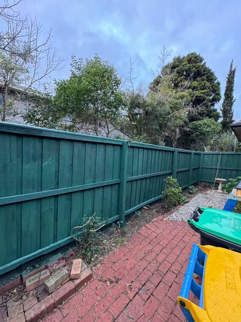 Front fence and new mailbox from street perspective