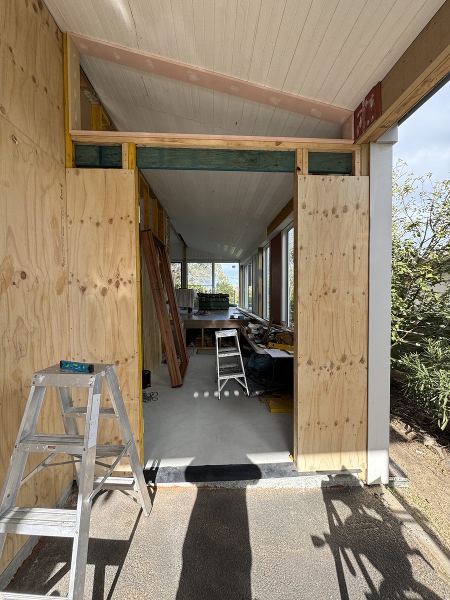Framed doorway opening ready for the new front door